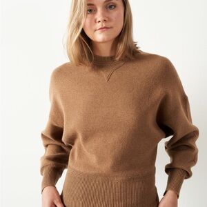 Puff Shoulder Crewneck Sweater in Warm Camel Isabel Marant Kelaya Size 34